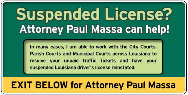 Beauregard Parish, Louisiana Suspended License Attorney Paul Massa Graphic 1